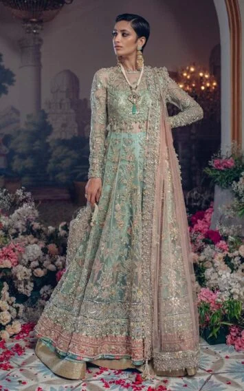 Elan Luxury Wedding Green Maxi Perle Delicate EP-20511