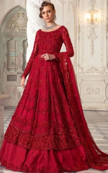 Maria B – Couture Red Wedding Festive Pakistani Dress