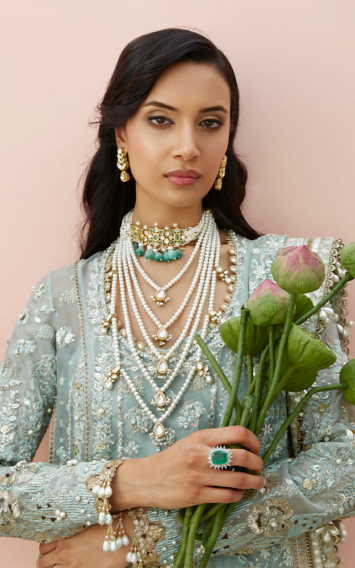 Zille Wedding Festive Pakistani Mint Blue Long Shirt Style Dress 4 EB Collection 3 2