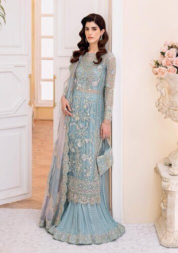 RIMEL - Pakistani Wedding Dresses Ferozi Crush Sharara Pant 4 EB Collection 5 14