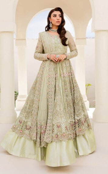 Maria B - Couture Mint Green Maxi Dress