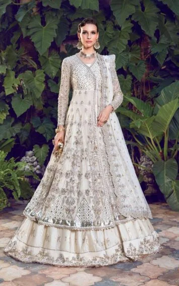 Maria B Couture White Angrakha Wedding Collection