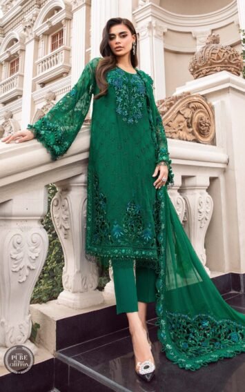 Maria B Green Chiffon Party Wear Collection
