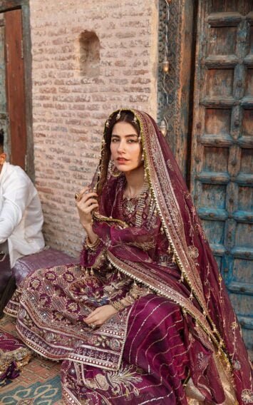 Reshma Jee - Plum Sharara Zarlish Pakistani Wedding Festive 12 ebcollection 6 7