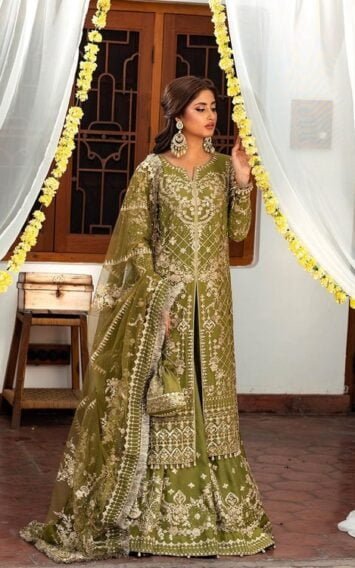 Nira - Rozhin Pakistani Wedding Sharara Mehndi Outfit