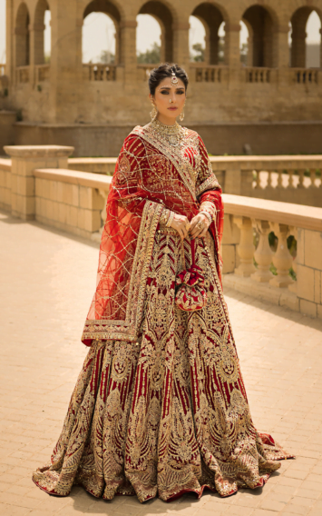Erum Khan Red Lehenga Choli Dress – Laila