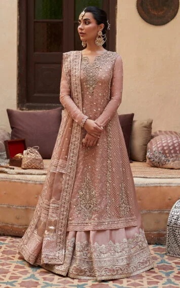 Faiza Saqlain Formals Zeena Pink Sharara Dress