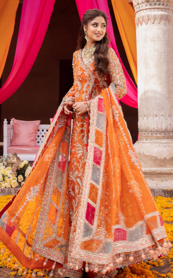Kanwal Malik Burnt Orange Angrakha Sharara Style - Mina 5 ebcollection.online 7