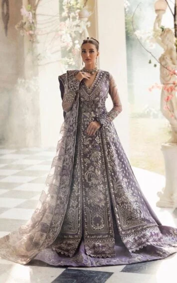 Saleha - Pakistani Lilac Maxi Gown Wedding Outfit