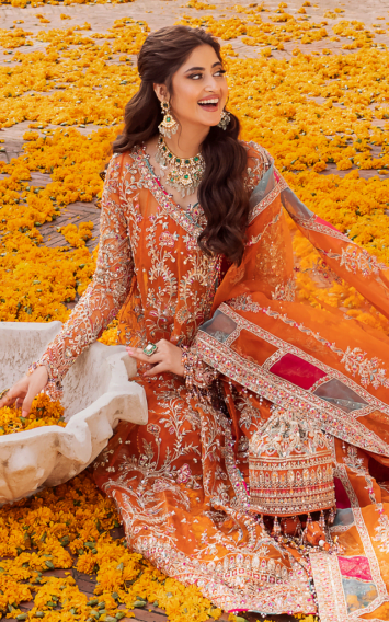 Kanwal Malik Burnt Orange Angrakha Sharara Style - Mina 6 ebcollection.online 8