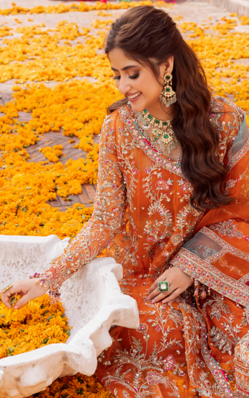 Kanwal Malik Burnt Orange Angrakha Sharara Style - Mina 7 ebcollection.online 9