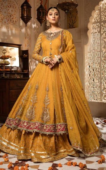 GULNUR - Maria B Mehndi FX-842 Lehenga Pakistani Wedding Dresses