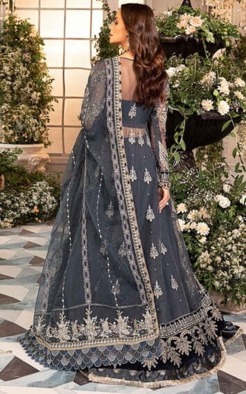 Dull Blue Dress Wedding Edition - Luxury Party Wear - Pakistani Wedding Dresses 3 BD 2901 EB Collection 11