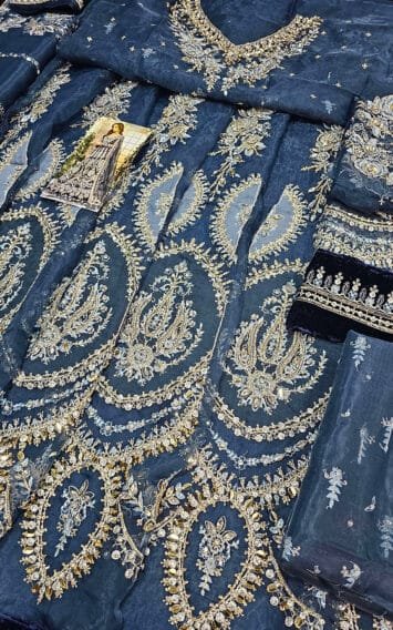 Dull Blue Dress Wedding Edition - Luxury Party Wear - Pakistani Wedding Dresses 6 BD 2901 EB Collection 3