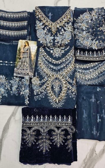 Dull Blue Dress Wedding Edition - Luxury Party Wear - Pakistani Wedding Dresses 4 BD 2901 EB Collection 5