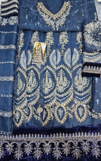 Dull Blue Dress Wedding Edition - Luxury Party Wear - Pakistani Wedding Dresses 8 BD 2901 EB Collection 6