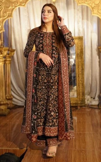 Black Floral Luxury Wedding Edition - Pakistani Wedding Clothes